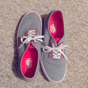 Gray and pink Vans